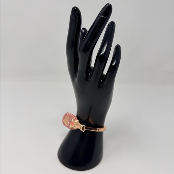 Kate Spade Champagne Bottle Bracelet Dainty Pink Jewelry Bridal Rose Gold Bangle - Picture 5 of 17